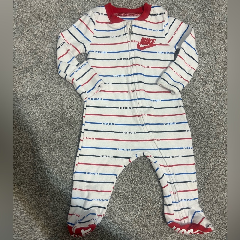 Nike Striped Footed Pajama - Newborn
